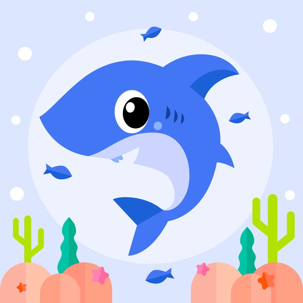 Free: Baby shark in cartoon style Free Vector 
