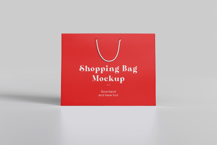 text,red,shopping bag,paper bag,product,font,logo,rectangle,packaging and labeling,material property,mrmockup