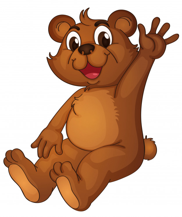 Free: Animated bear saying hello with its hand Free Vector 