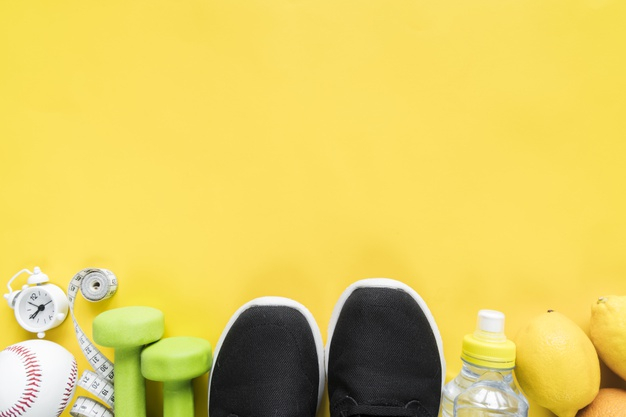 Yellow Tape Measure And A Water Bottle Stock Photo - Download