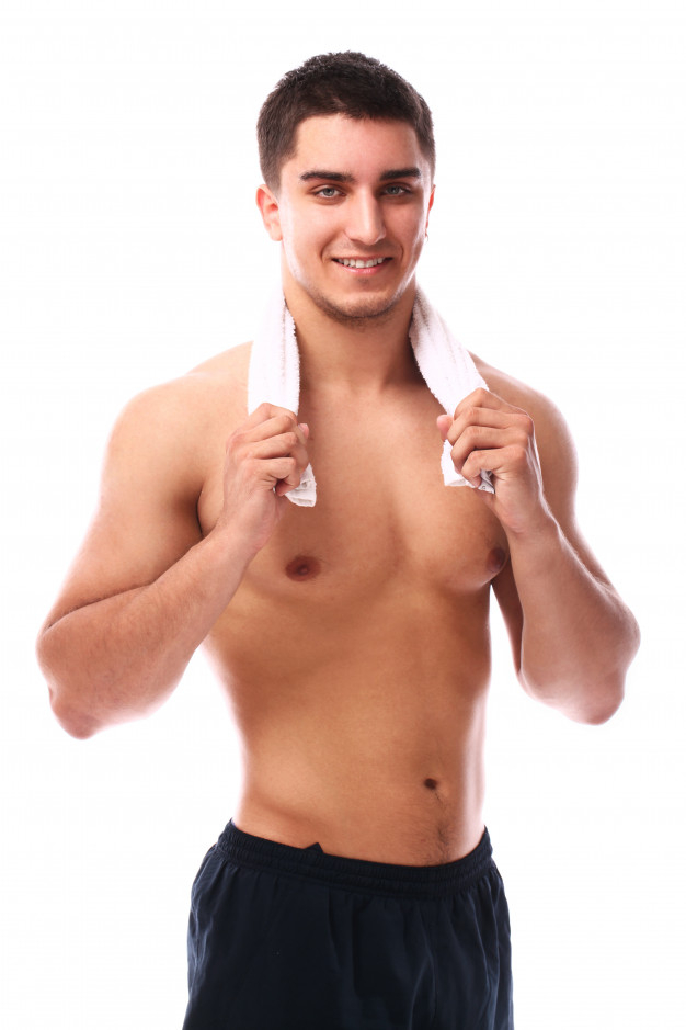 Free: Happy muscular guy with towel Free Photo 