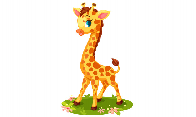 Free: Cute giraffe cartoon vector illustration Free Vector 