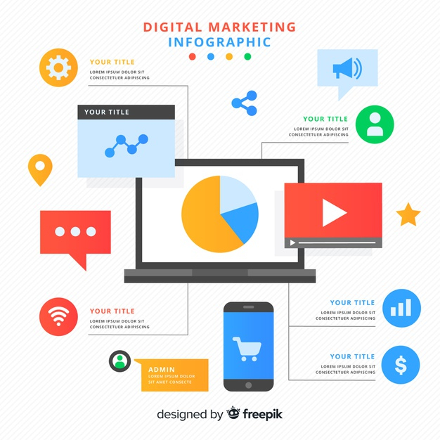 Premium Vector  Digital marketing social media analysing infographic  concept.