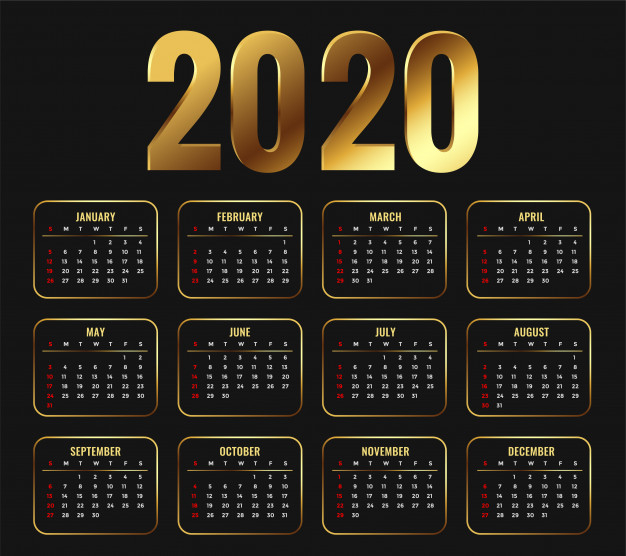 2020,attractive,organize,organizer,annual,week,month,day,premium,date,planner,english,calender,schedule,golden,wall,graphic,happy,number,table,template,design,calendar