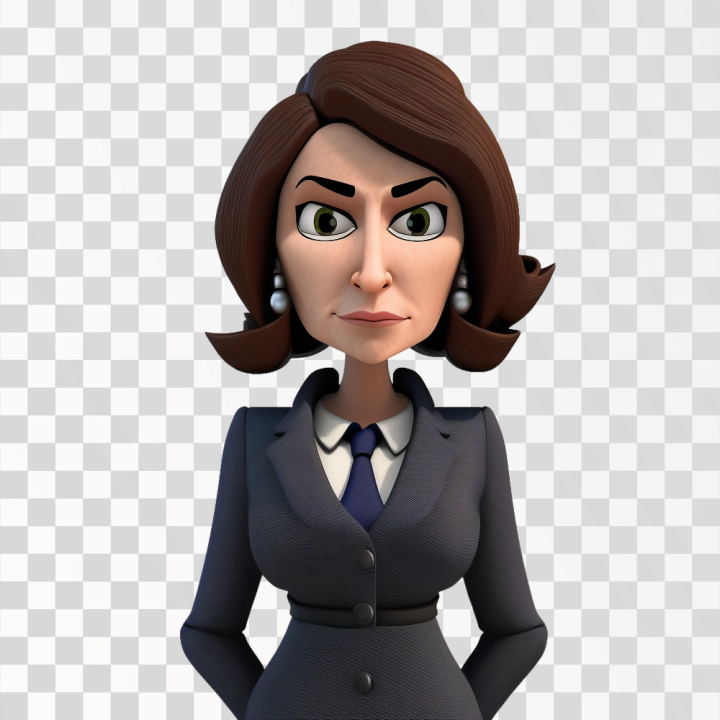 Woman formal dress avatar transparent