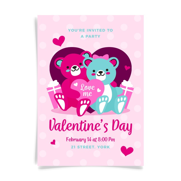 Free: Template valentine's day hand-drawn party flyer Free Vector ...