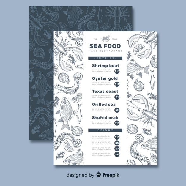 Free: Sea food restaurant menu template Free Vector - nohat.cc