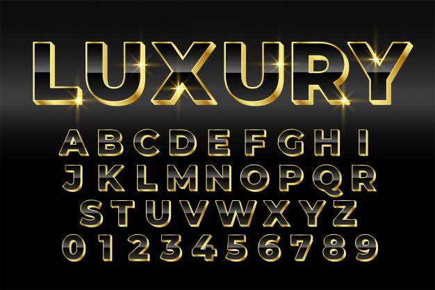 glossy,metallic,abc,effect,modern,numbers,golden,elegant,3d,font,alphabet,luxury,typography