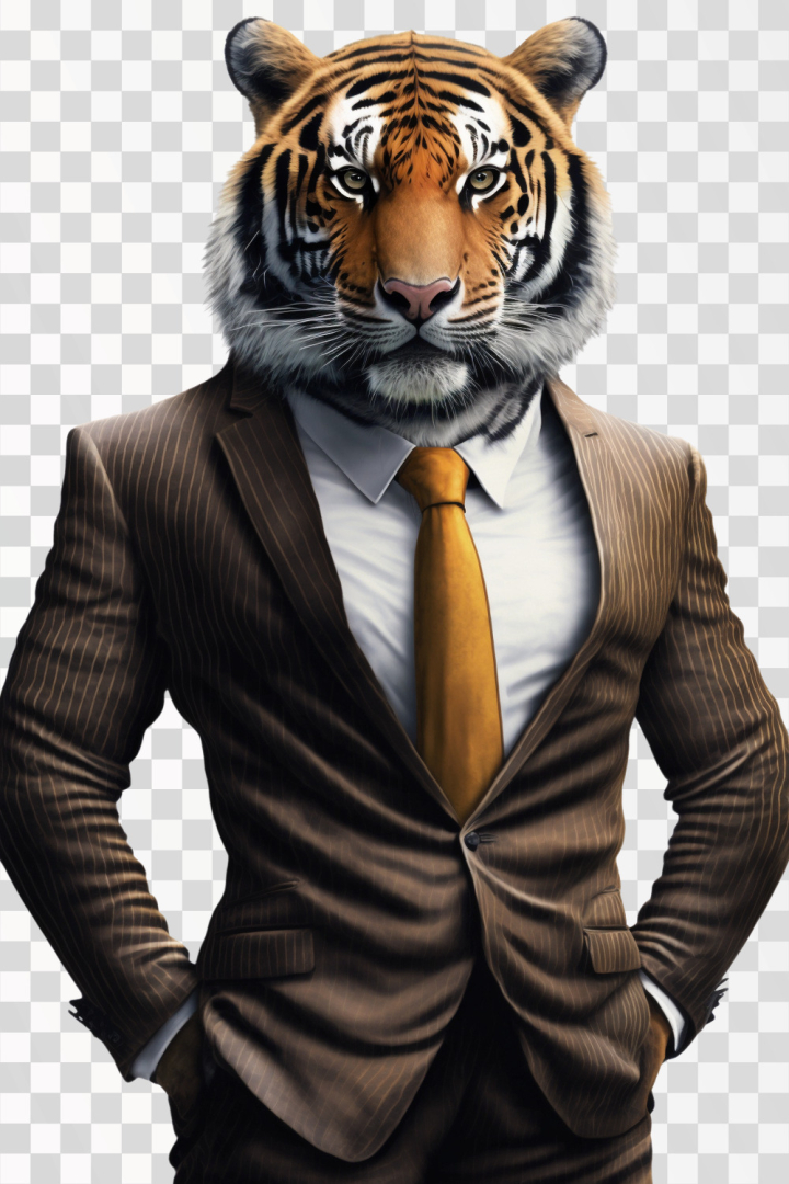 tiger png,jacket,standing,fashion,businessman,business,office,attaching,ai,fauna,nature,white,white background,isolated,suit,president,model,animal,portrait,tiger,cat,wildlife,wild,felino,zoo,predator,mammal,big,stripes,bengal,head,carnivore,face,fur,dangerous,safari,striped,hunter,danger,png,funny,meme