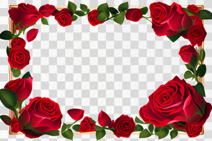Free: Vertical Rose frame PNG transparent background with copy space -  