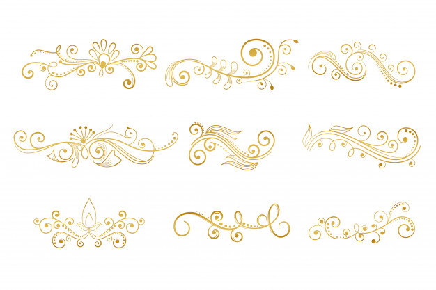 Free Vectors  gold scroll frame large