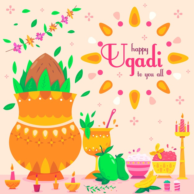 Flat ugadi background concept Free Vector - Nohat - Free for designer