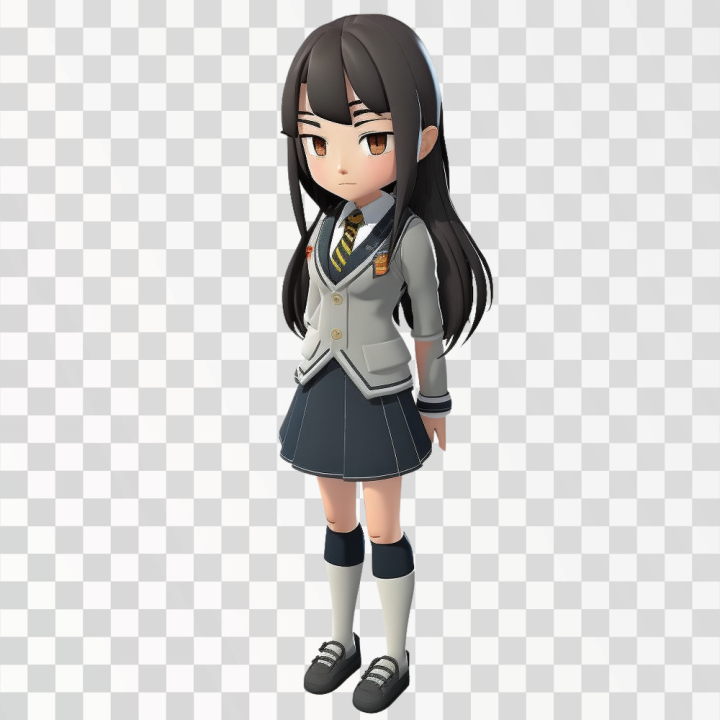 cute avatar girl for profile 3d model Stock Illustration