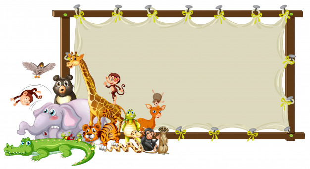 Free: Border template design with cute animals Free Vector 