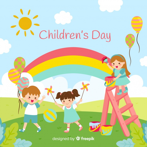 Free: Happy children's day background in flat design Free Vector 