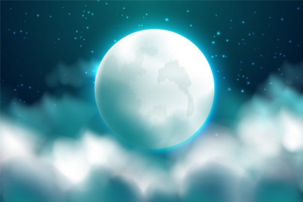 Free: Realistic full moon sky background Free Vector 
