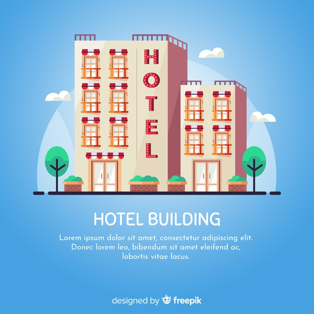 Free: Flat hotel building background Free Vector - nohat.cc