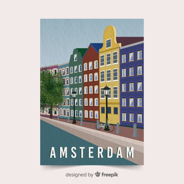 ready to print,attraction,ready,famous,promotional,amsterdam,tourist,journey,beautiful,ad,print,tourism,leaflet,marketing,world,retro,template,travel,poster,flyer