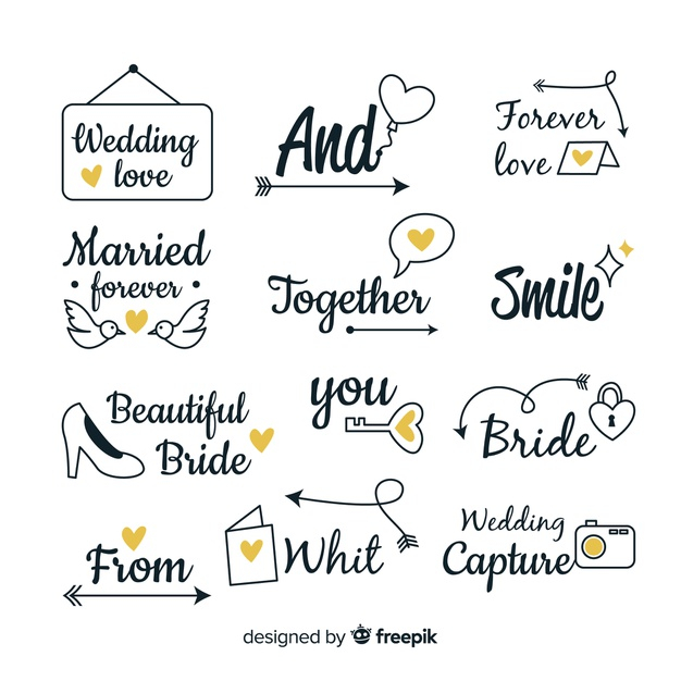 catchword,catchphrase,linking word,linking,newlyweds,heel,connector,set,collection,drawn,typo,word,engagement,marriage,lettering,decorative,decoration,couple,text,font,typography,hand drawn,ornament,hand,love,heart,arrow,wedding
