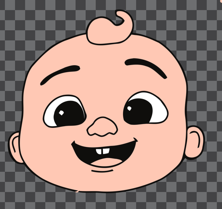 cocomelon,jj,face,draw,cartoon,cute,youtube channel,simple,character