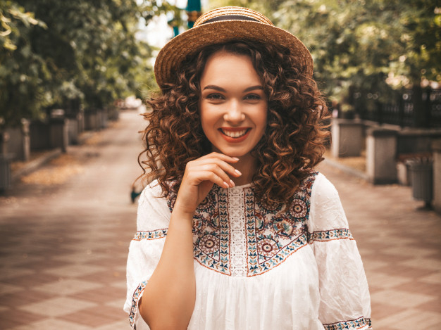 dressed,naughty,cheerful,casual,teenage,summertime,leisure,outdoors,smiling,curls,pretty,chic,adult,afro,lovely,glamour,beautiful,hairstyle,young,female,freedom,outdoor,urban,care,youth,lady,model,teenager,healthy,natural,dress,street,white,women,hipster,cute,beauty,sun,summer,city