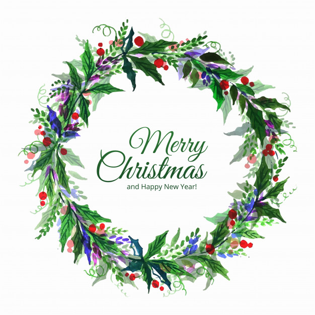 Free: Merry christmas decorative leaf celebration Free Vector 