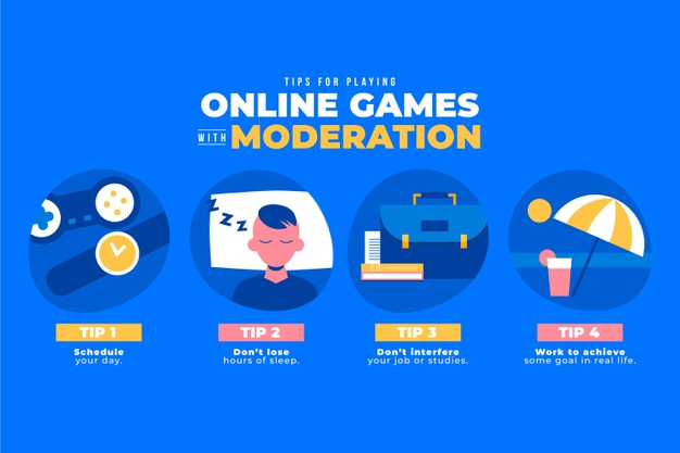 Free Vector  Tips for playing online games with moderation