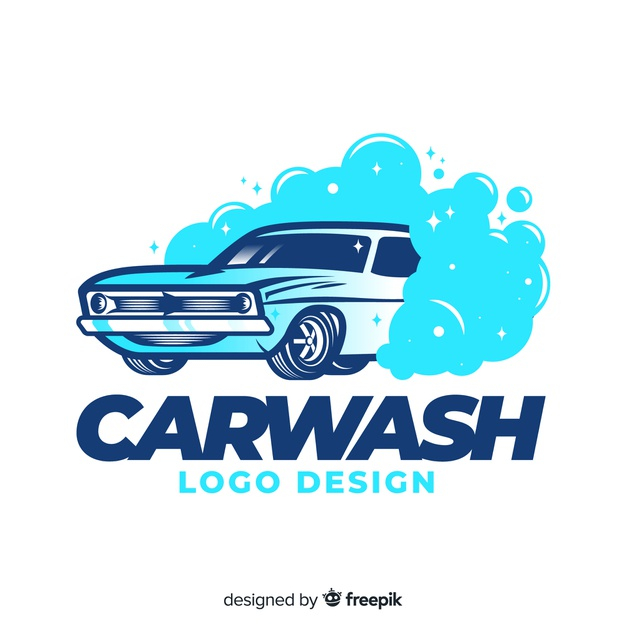 Carwash classic car design Royalty Free Vector Image
