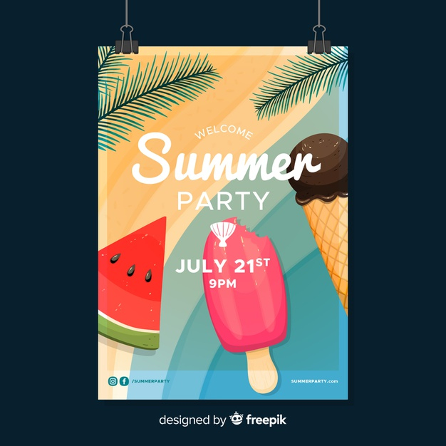 Free: Summer party flyer Free Vector - nohat.cc