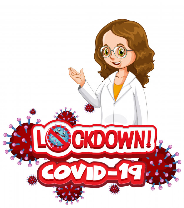 Free: Coronavirus poster design with word lockdown and happy doctor ...