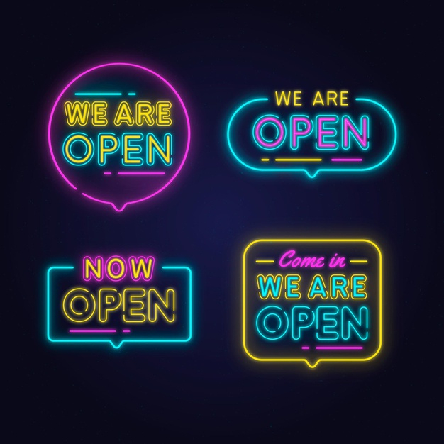 colelction,reopening,reopen,open again,pandemic,again,we are open,open sign,set,concept,pack,theme,sell,opening,open,modern,sales,sign,neon,shop,marketing,business