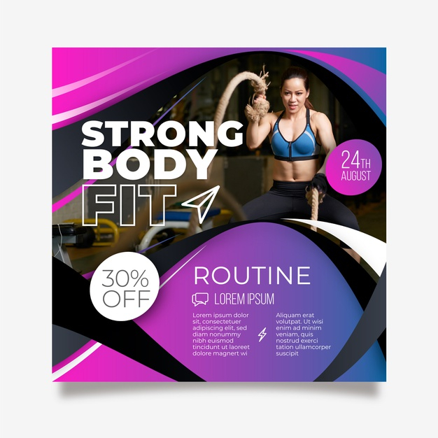 routine,publicity,fit,strong,ad,professional,exercise,info,healthy,body,offer,promotion,leaflet,marketing,health,fitness,sport,template,business,poster,flyer