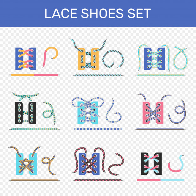 Free: Shoe lacing ways set Free Vector - nohat.cc