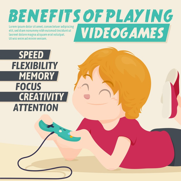 Free Vector, Character playing videogame