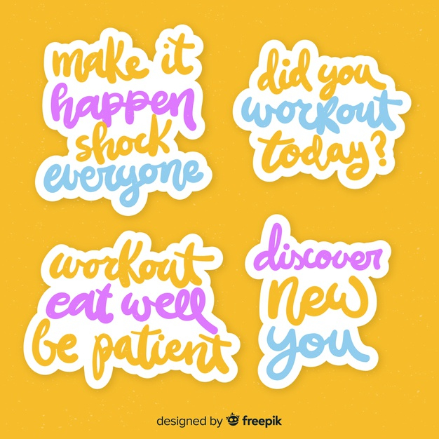 motivational,set,calligraphic,collection,pack,typo,word,lettering,stickers,elements,process,flat,gradient,text,quote,typography,sticker,template,infographic