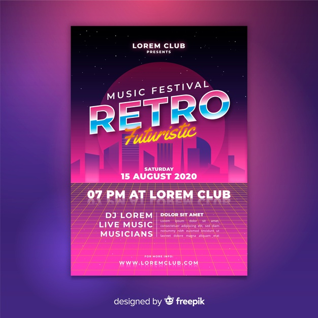 Premium Vector  Abstract retro futuristic rave music party flyer design  templates with abstract scifi elements