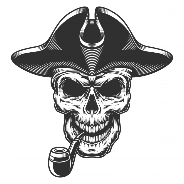 Free Vector  Skull pirate illustration for clothing appare