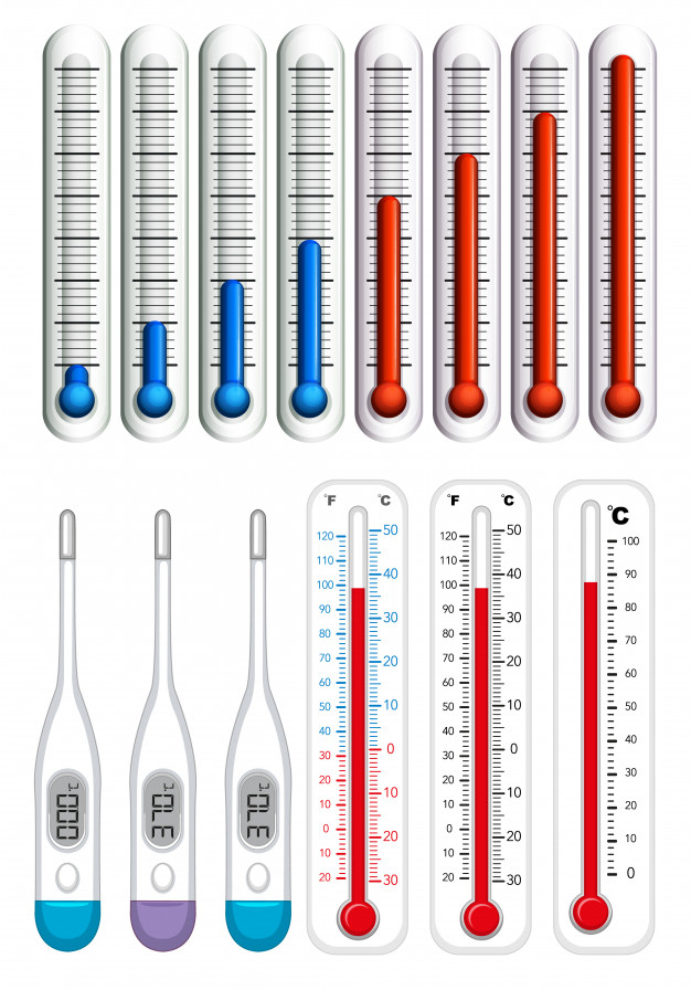 Thermometer cold and heat Royalty Free Vector Image