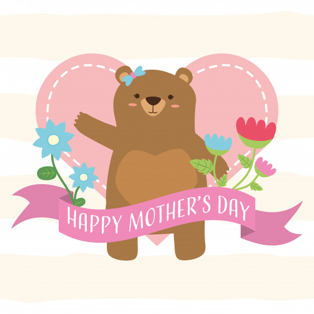 Free: Happy mothers day cute bears mom mothers day decoration illustration  Free Vector 
