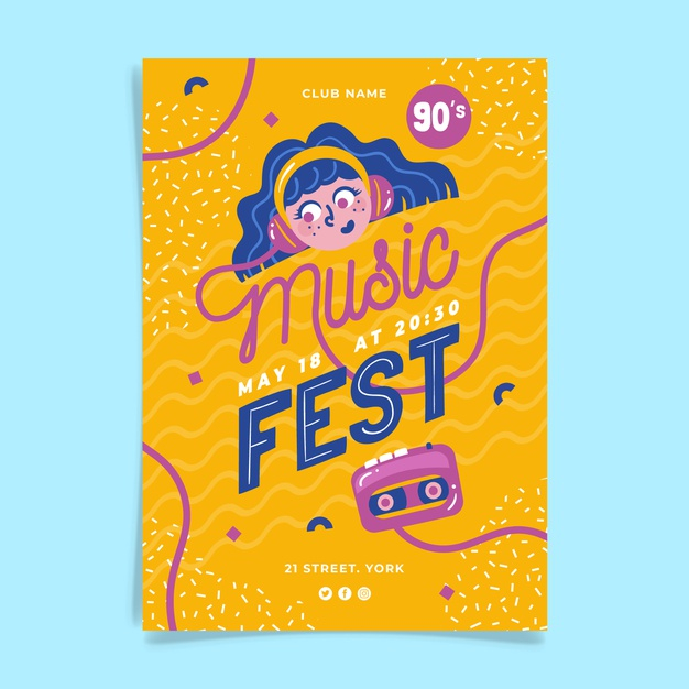 ready to print,illustrated,ready,fest,style,festive,print,fun,illustration,festival,template,design,cover,music,poster