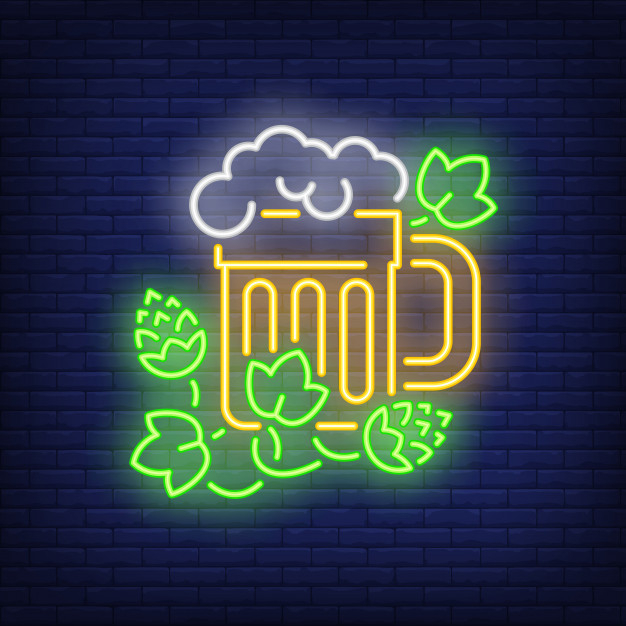 illuminated,brewing,alcoholic,twig,hop,glowing,realistic,shining,beverage,foam,bright,element,signboard,announcement,mug,symbol,brick,emblem,night,billboard,drink,decoration,plant,flat,offer,sign,neon,wall,graphic,celebration,art,beer,light,template,icon,party,abstract,invitation,poster,banner,logo