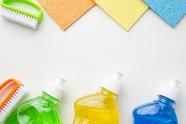 Free: Colorful cleaning products copy space Free Photo 