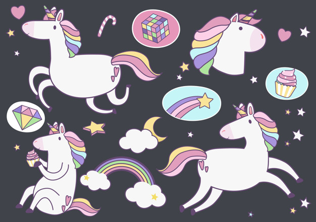 background,heart,star,light,cloud,cartoon,sticker,black background,diamond,cute,art,black,rainbow,moon,happy,colorful,cupcake,horse,unicorn