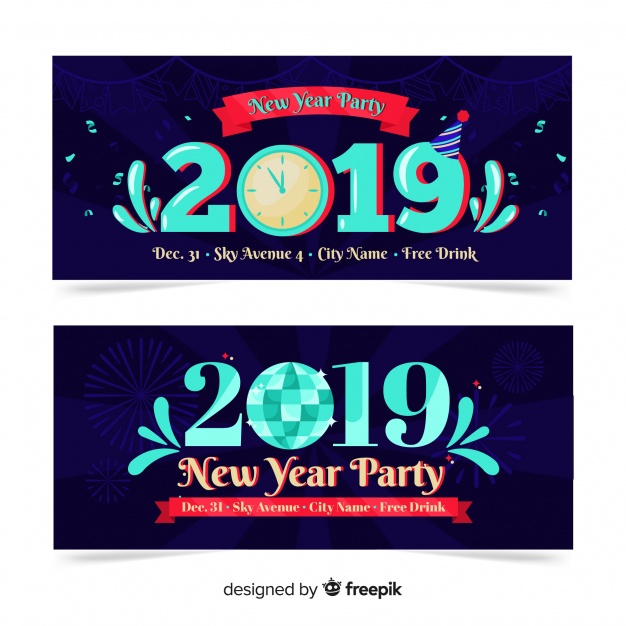 banner,new year,happy new year,party,design,template,clock,banners,ornaments,celebration,fireworks,happy,promotion,confetti,holiday,event,happy holidays,flat,new,hat