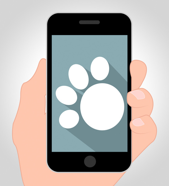 3d illustration,canine,cellphone,dog,dog paw,dog paws,dog training,dogs,mobile,mobile phone,online,paw,paws,phone,pup,puppy,smartphone