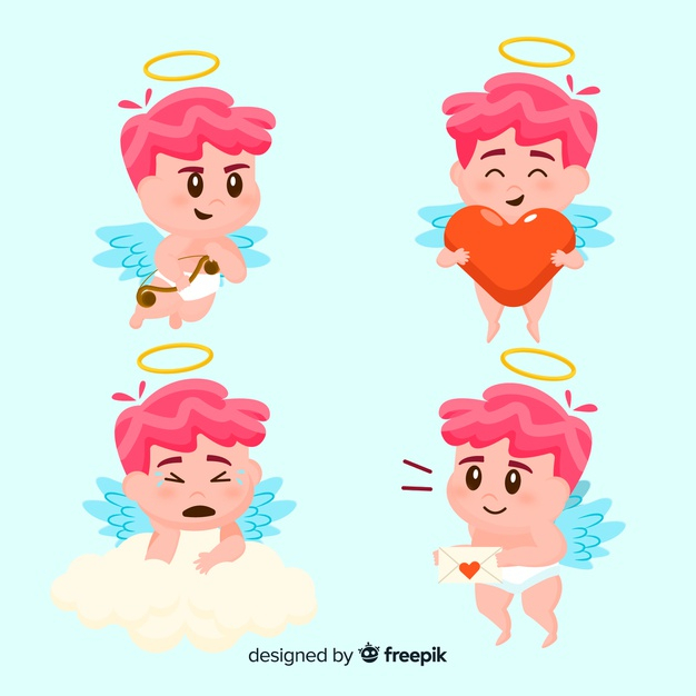 feb,14 feb,romanticism,angelical,14,february,smiling,halo,crying,set,romance,collection,pack,cupid,day,angel wings,beautiful,romantic,valentines,celebrate,flat design,boy,flat,wings,envelope,letter,angel,bow,valentine,valentines day,celebration,character,cloud,design,love,heart