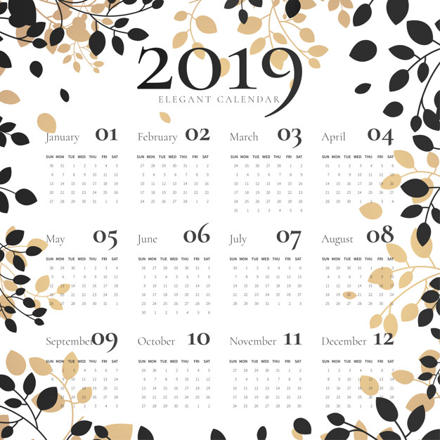 2019,calendar,background,business card,frame,business,floral,new year,card,template,leaf,floral background,nature,office,table,layout,ornaments,wreath,leaves,number,floral frame