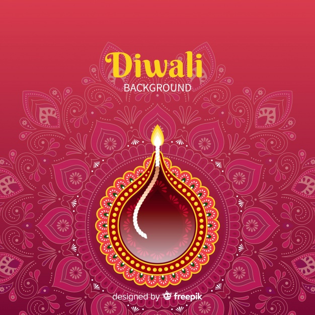 Free: Lovely diwali background with flat design 