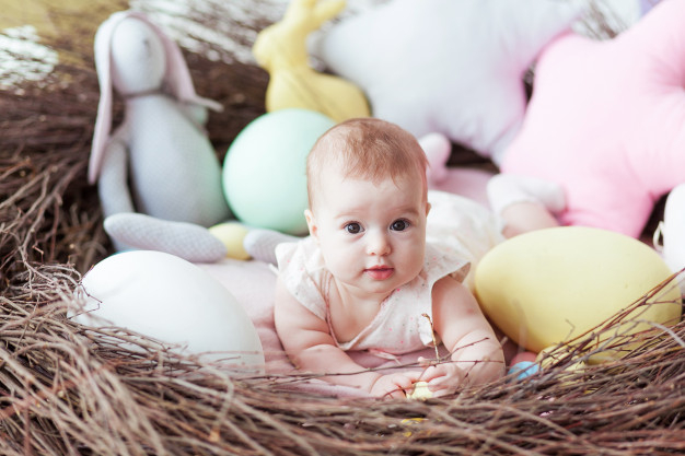 background,food,baby,cute,face,spring,kid,colorful,holiday,child,person,shoes,easter,bokeh,rabbit,egg,funny,toy,bunny,newborn