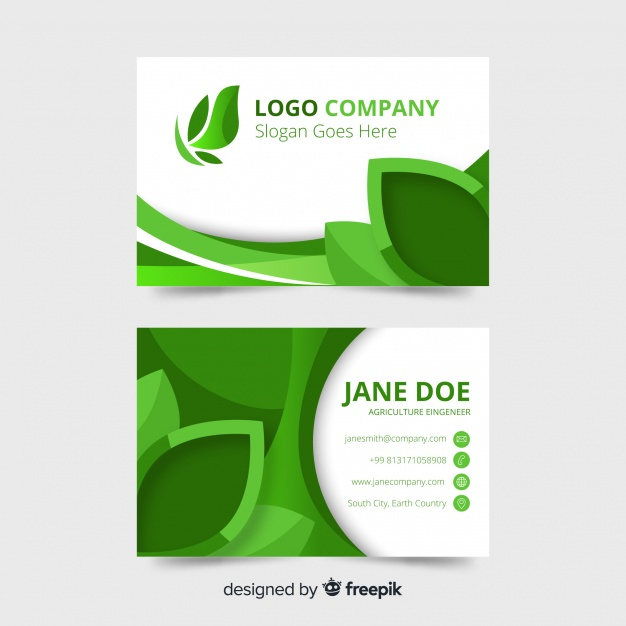 Free: Business card template with nature concept 